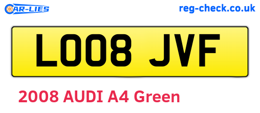 LO08JVF are the vehicle registration plates.