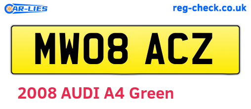 MW08ACZ are the vehicle registration plates.