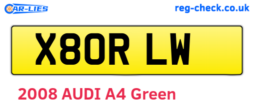 X80RLW are the vehicle registration plates.