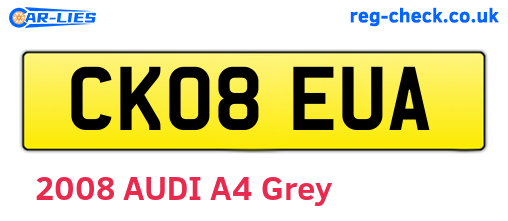 CK08EUA are the vehicle registration plates.