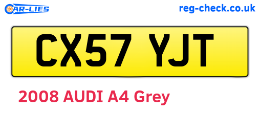 CX57YJT are the vehicle registration plates.