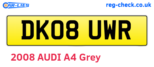 DK08UWR are the vehicle registration plates.