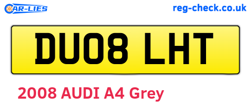 DU08LHT are the vehicle registration plates.