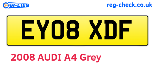 EY08XDF are the vehicle registration plates.