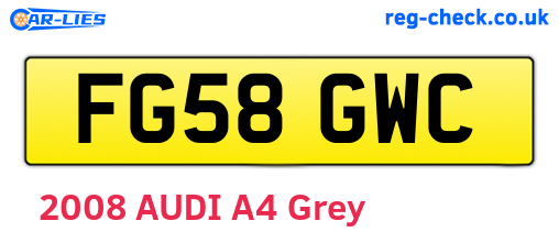 FG58GWC are the vehicle registration plates.