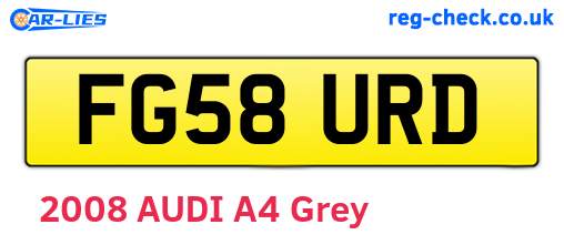 FG58URD are the vehicle registration plates.