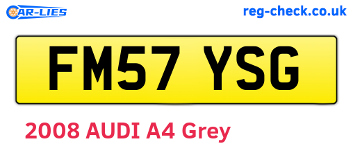 FM57YSG are the vehicle registration plates.