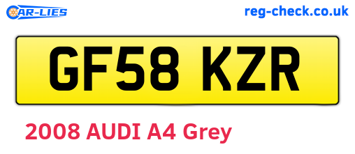 GF58KZR are the vehicle registration plates.