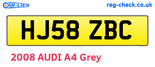 HJ58ZBC are the vehicle registration plates.