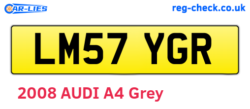 LM57YGR are the vehicle registration plates.