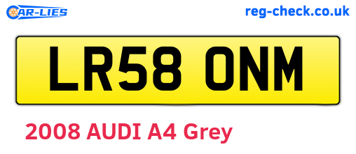 LR58ONM are the vehicle registration plates.