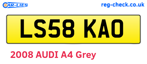 LS58KAO are the vehicle registration plates.