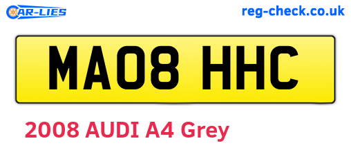 MA08HHC are the vehicle registration plates.