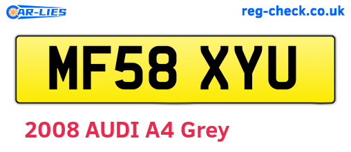 MF58XYU are the vehicle registration plates.