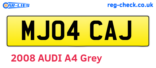 MJ04CAJ are the vehicle registration plates.