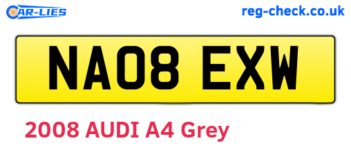 NA08EXW are the vehicle registration plates.