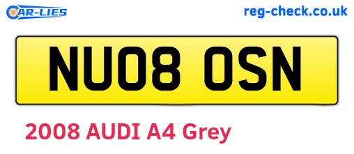 NU08OSN are the vehicle registration plates.