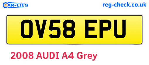 OV58EPU are the vehicle registration plates.
