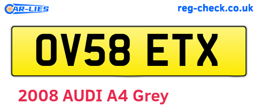 OV58ETX are the vehicle registration plates.