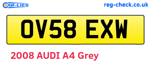 OV58EXW are the vehicle registration plates.