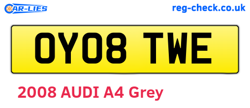OY08TWE are the vehicle registration plates.