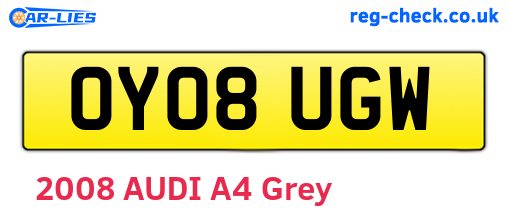 OY08UGW are the vehicle registration plates.