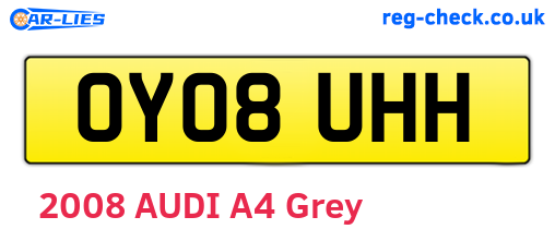 OY08UHH are the vehicle registration plates.