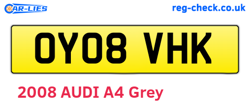 OY08VHK are the vehicle registration plates.