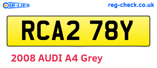 RCA278Y are the vehicle registration plates.