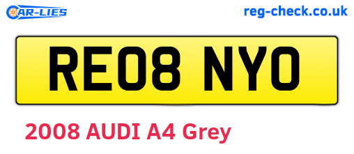 RE08NYO are the vehicle registration plates.