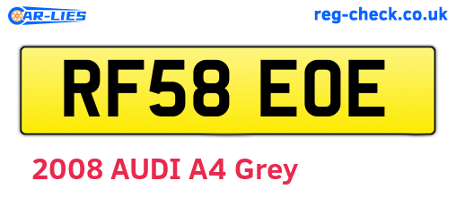 RF58EOE are the vehicle registration plates.