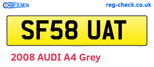 SF58UAT are the vehicle registration plates.