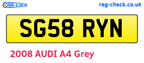 SG58RYN are the vehicle registration plates.