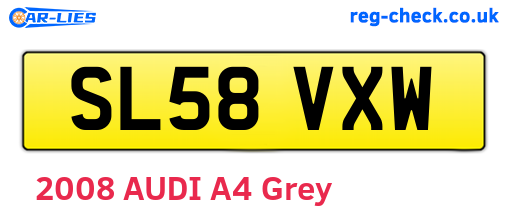 SL58VXW are the vehicle registration plates.