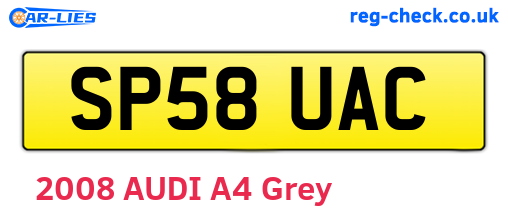 SP58UAC are the vehicle registration plates.