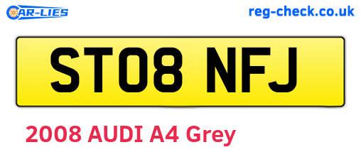 ST08NFJ are the vehicle registration plates.