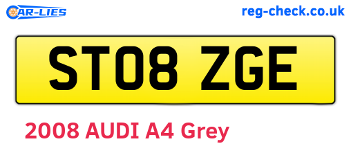 ST08ZGE are the vehicle registration plates.