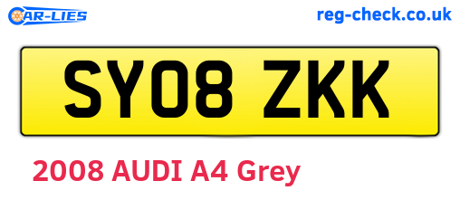 SY08ZKK are the vehicle registration plates.