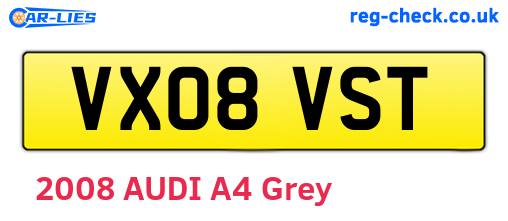 VX08VST are the vehicle registration plates.
