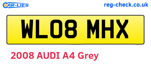 WL08MHX are the vehicle registration plates.