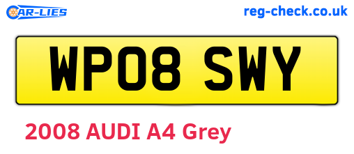 WP08SWY are the vehicle registration plates.