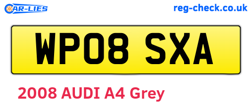 WP08SXA are the vehicle registration plates.