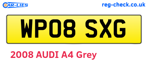 WP08SXG are the vehicle registration plates.