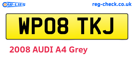 WP08TKJ are the vehicle registration plates.