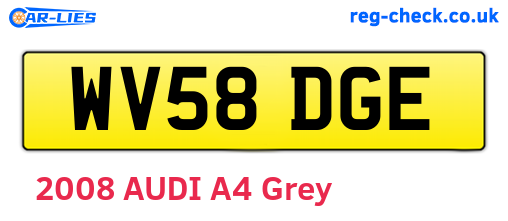 WV58DGE are the vehicle registration plates.