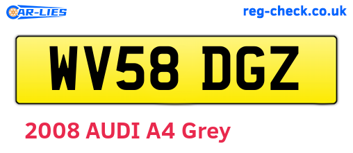 WV58DGZ are the vehicle registration plates.