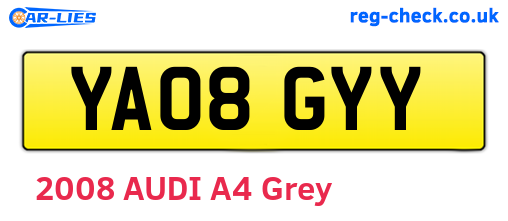 YA08GYY are the vehicle registration plates.