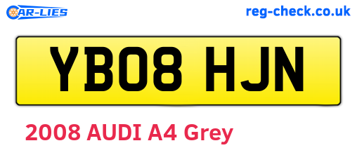 YB08HJN are the vehicle registration plates.