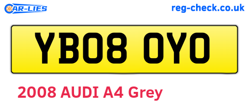 YB08OYO are the vehicle registration plates.