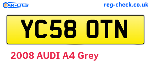 YC58OTN are the vehicle registration plates.